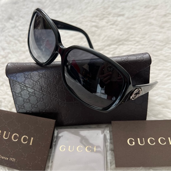 Gucci GG3178/K/S Black Gradient GG Logo Sunglasses w/Accessories - Picture 3 of 16